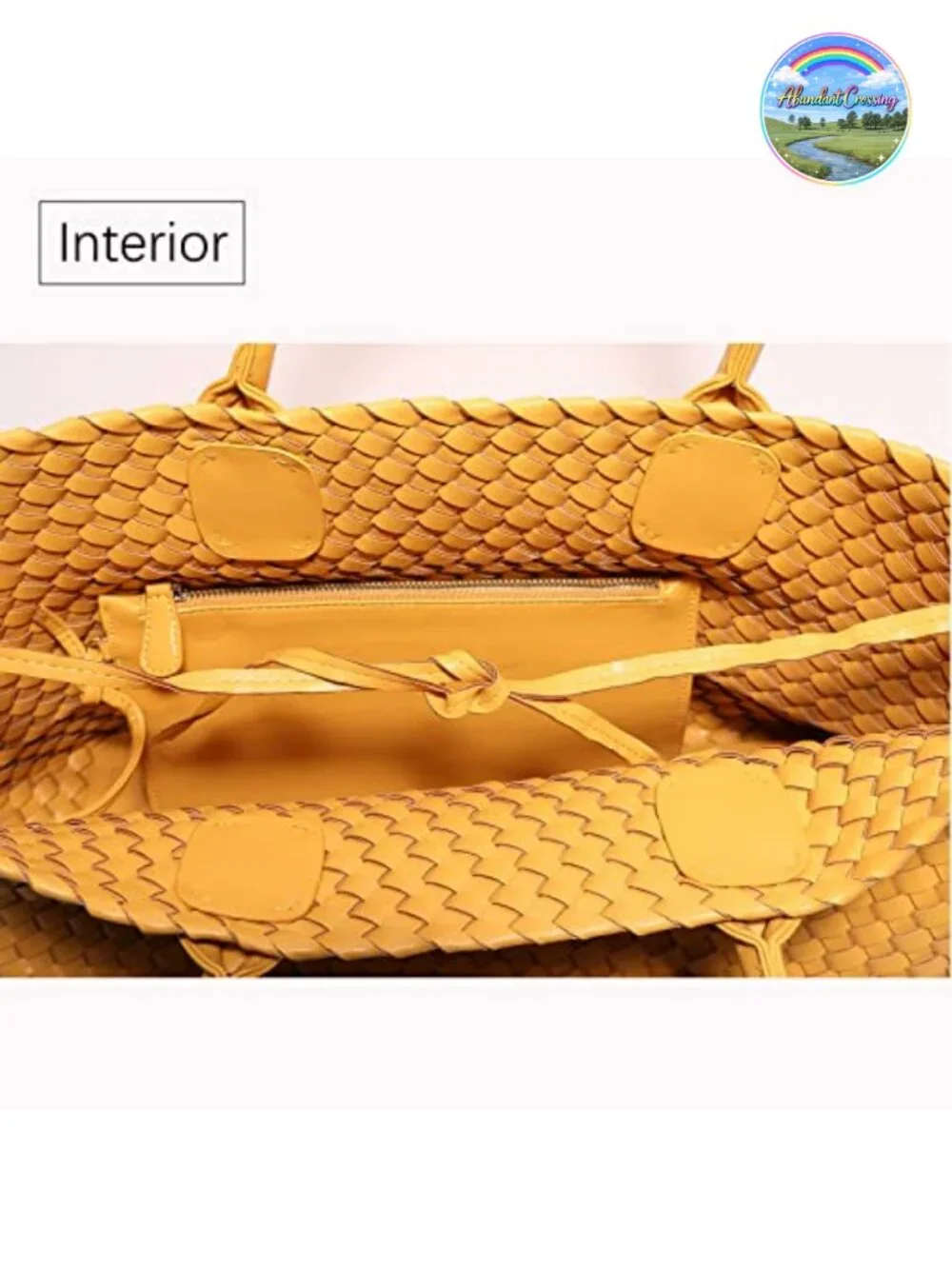 Vegan Leather Woven Tote Bag Large Capacity Shoulder Handbag Travel Shopper